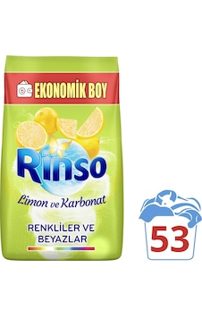 Rinso Limon ve Karbonat Renkliler ve Beyazlar İçin Toz Çamaşır Deterjanı 8 KG