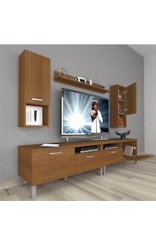 Decoraktiv Eko 5200da Mdf Krom Ayaklı Tv Ünitesi Tv Sehpası Ceviz Decoraktiv Eko 5200da Mdf Krom Ayaklı Tv Ünitesi Tv Sehpası Ceviz