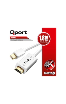 Qport 1.8m Mini Dısplayport To Hdmı Kablo Q-dpm Qport 1.8m Mini Dısplayport To Hdmı Kablo Q-dpm