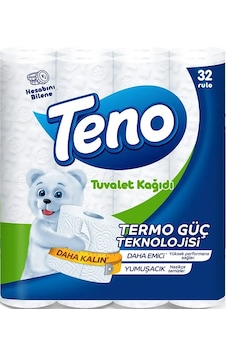 Teno 2 Katlı % 100 Selüloz Tuvalet Kağıdı 32'li Teno 2 Katlı % 100 Selüloz Tuvalet Kağıdı 32'li