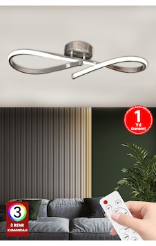 Fuzon 3 Renk Plafonyer Kumandalı Krom Kasa Led Avize Modern Sonsuzluk L Gümüş Fuzon 3 Renk Plafonyer Kumandalı Krom Kasa Led Avize Modern Sonsuzluk L Gümüş