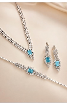 Gümüş Pazarım Prenses Serenadı Mor Taşlı Gerdanlık Gümüş Set Gümüş Pazarım Prenses Serenadı Mor Taşlı Gerdanlık Gümüş Set