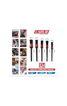 Power Tuning Araç İçi Temizleme Fırçası Detaylı 5 Li Fırça Seti