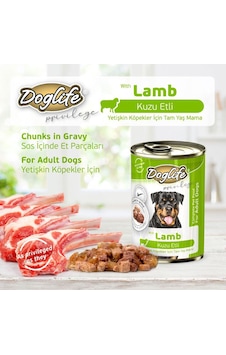 Doglife Kuzulu Yetişkin Köpek Konservesi 400 G
