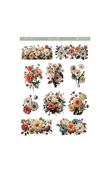 1 Sayfa Çiçek Temalı 12 17 Cm Sticker /scrapbook, Bullet Journal, Planlayıcı, Defter Diğer 1 Sayfa Çiçek Temalı 12 17 Cm Sticker /scrapbook, Bullet Journal, Planlayıcı, Defter Diğer