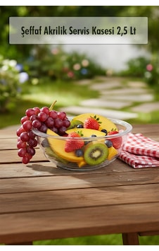 2,5 Lt Şeffaf Akrilik Servis Kasesi Ve Karıştırma Kabı Çok Renkli 2,5 Lt Şeffaf Akrilik Servis Kasesi Ve Karıştırma Kabı Çok Renkli