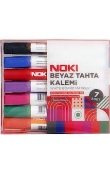 Noki 1664-p7 Yuvarlak Uçlu Beyaz Tahta Kalemi Seti 7 Adet - Karışık Renk Çok Renkli Noki 1664-p7 Yuvarlak Uçlu Beyaz Tahta Kalemi Seti 7 Adet - Karışık Renk Çok Renkli