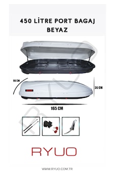 Ryuo Araç Üstü Tabut Port Bagaj 450 Litre Beyaz Ryuo Araç Üstü Tabut Port Bagaj 450 Litre Beyaz