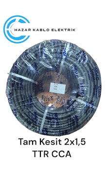 Mvc 2x1,5 Ttr Cca Tam Kesit Kablo Siyah Renk 100 Metre