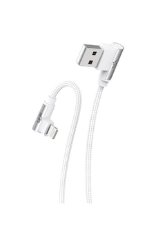 Linktech K593 Safe  3 A 1.5 M Lightning 90 Derece Data/Şarj Kablosu Beyaz