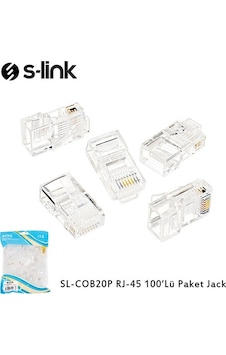 S-Lınk Sl-Cob20P 100 Lü Paket Rj45 Konnektör Yeni Nesil Jack Utp