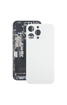 Rogfer Apple Uyumlu iPhone 15 Pro Max İçin Cam Pil Arka Kapağı Beyaz Beyaz Beyaz
