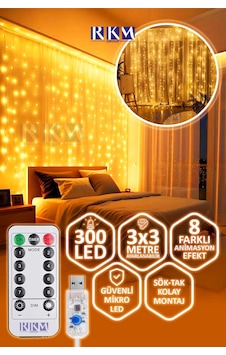 Dekoratif Perde Led 3x3 Gün Işığı Peri Led 300 Ledli 3mx3m Kumandalı 8 Modlu Usb'li Süsleme Ledi Gün Işığı Dekoratif Perde Led 3x3 Gün Işığı Peri Led 300 Ledli 3mx3m Kumandalı 8 Modlu Usb'li Süsleme Ledi Gün Işığı