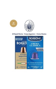 Caffe Borbone Crema Superiore & Crema Classica Nespresso Uyumlu 20'li Kapsül Kahve 2x10 Caffe Borbone Crema Superiore & Crema Classica Nespresso Uyumlu 20'li Kapsül Kahve 2x10