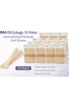 İma Dil Çubuğu 50 Adet Ahşap Abeslang Steril Olmayan Tahta Dil Basacağı 10 Paket İma Dil Çubuğu 50 Adet Ahşap Abeslang Steril Olmayan Tahta Dil Basacağı 10 Paket