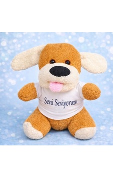Toptan Seni Seviyorum Tişörtlü Sevimli Peluş Oyuncak Köpek