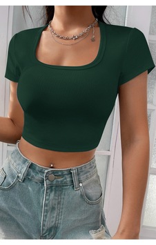 Epilons Zenvial Kadın Yeşil Yarım Kol Düz Yaka Crop Top Bluz Zenviall2 Epilons Zenvial Kadın Yeşil Yarım Kol Düz Yaka Crop Top Bluz Zenviall2
