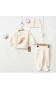 Ciccim Baby Ayıcık Desen 3'lü Takım 5031 Krem