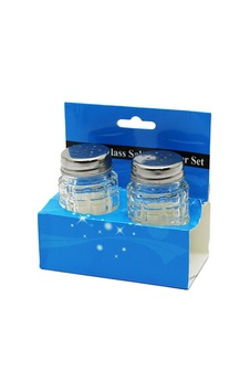 Glass Salt 2li Kabartmalı Metal Kapaklı Yuvarlak Cam Tuzluk - Baharatlık 5570 Glass Salt 2li Kabartmalı Metal Kapaklı Yuvarlak Cam Tuzluk - Baharatlık 5570