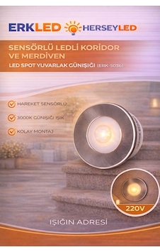 Sensörlü Ledli Koridor Ve Merdıven Led Spot Yuvarlak Gunısıgı Gün Işığı Sensörlü Ledli Koridor Ve Merdıven Led Spot Yuvarlak Gunısıgı Gün Işığı