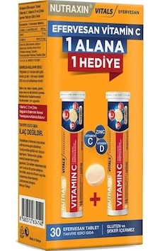 Nutraxin Vitamin C-D-Zinc 2 x 15 Efervesan Tablet Nutraxin Vitamin C-D-Zinc 2 x 15 Efervesan Tablet