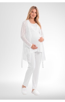 Mecit Pijama Mecit 6406 Ekru Dantel Sabahlıklı Lohusa Pijama Takımı Mecit Pijama Mecit 6406 Ekru Dantel Sabahlıklı Lohusa Pijama Takımı