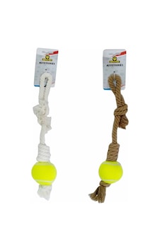 Keypet Düğümlü Tenis Toplu Diş İpi Köpek Oyuncağı 35 cm (1 ADET )