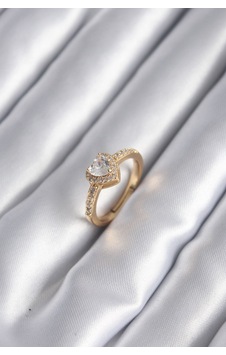 Pirinç Gold Renk Zirkon Taşlı Kalp Charm Model Kadın Yüzük Diğer 42596910 Pirinç Gold Renk Zirkon Taşlı Kalp Charm Model Kadın Yüzük Diğer 42596910