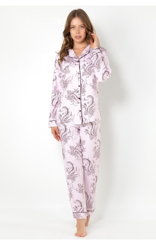 Miorre Doremi Cherry Rot Uzun Kollu Bayan Pijama Takımı 001