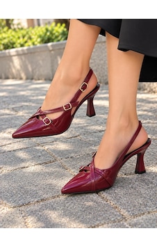 Asmi Shoes Kadın Penida Bordo Rugan 7 Cm Topuklu Tokalı Ayakkabı Asmi Shoes Kadın Penida Bordo Rugan 7 Cm Topuklu Tokalı Ayakkabı