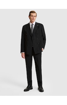 Pierre Cardin Siyah Slim Tailored Fit %100 Yün Kruvaze Takım Elbise 50328721-vr046