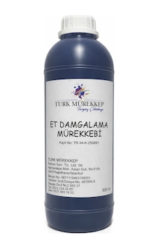 Turk Mürekkep Et Damgalama - Markalama Mürekkebi 500 ML Mor - mavi