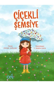 Omes Çocuk Çiçekli Şemsiye Yeşil