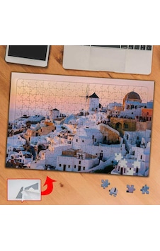 Yunanistan Evleri, Gezi, Tatil 240 Parça Puzzle Yapboz Tablo-a087