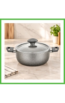 Vaveni Granit Derin Tencere 24 Cm Cam Kapak Gri Kırçıllı Arz Vaveni Granit Derin Tencere 24 Cm Cam Kapak Gri Kırçıllı Arz