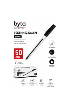 Siyah Tükenmez Kalem 1.0 Mm 50 Adet Akıcı Yazım Siyah Siyah Tükenmez Kalem 1.0 Mm 50 Adet Akıcı Yazım Siyah