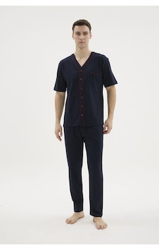 Angbutik Kocabey 2113v.yaka Boydan Düğmeli Pijama Takım Lacivert Angbutik Kocabey 2113v.yaka Boydan Düğmeli Pijama Takım Lacivert