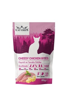 Cat Chefs Cheesy Chicken Bites Peynirli ve Tavuk Etli Yetişkin Kedi Ödül Maması 80 G Cat Chefs Cheesy Chicken Bites Peynirli ve Tavuk Etli Yetişkin Kedi Ödül Maması 80 G