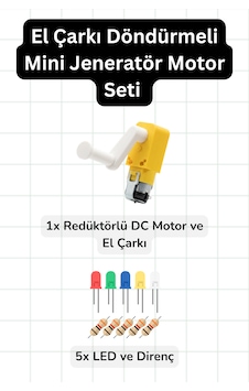 El Çarkı Döndürmeli Mini Jeneratör Motor Seti Elektrik Üreten Deney Kiti El Çarkı Döndürmeli Mini Jeneratör Motor Seti Elektrik Üreten Deney Kiti