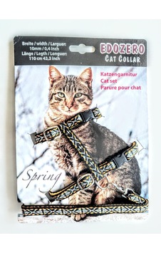 Edozero Kedi Göğüs Tasma Takım Siyah M Edozero Kedi Göğüs Tasma Takım Siyah M