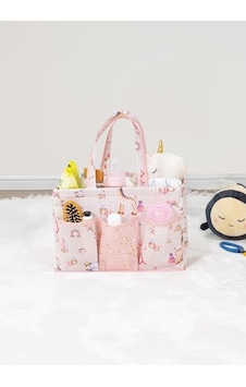 Başucu Düzenleyici Kız Bebek Bakım Çantası Organizer Pembe Çok Gözlü, Taşınabilir, 30x20x21 Cm 0 Başucu Düzenleyici Kız Bebek Bakım Çantası Organizer Pembe Çok Gözlü, Taşınabilir, 30x20x21 Cm 0
