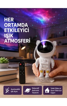 Maesko Astronot Yıldız Projeksiyon Lambası 8 Efektli Uzaktan Kumandalı Gece Işığı Diğer Maesko Astronot Yıldız Projeksiyon Lambası 8 Efektli Uzaktan Kumandalı Gece Işığı Diğer