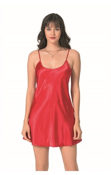 Ozn İç Giyim Arias Closet Kırmızı Kısa Saten Gecelik Ozn-12784 Kırmızı