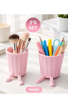 2 Li Set Sevimli Hareketli Ayaklı Dekoratif Organizer Masaüstü Saklama Kutusu Pembe 2 Li Set Sevimli Hareketli Ayaklı Dekoratif Organizer Masaüstü Saklama Kutusu Pembe