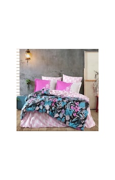 Kingsize Poplin Nevresim Monstera Fuşya Çok Renkli Kingsize Poplin Nevresim Monstera Fuşya Çok Renkli