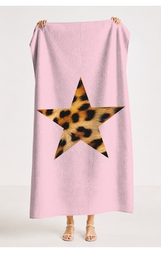 Yıldız Leopar Desenli Pembe Plaj Havlusu - Modern Pop Art Kum Tutmayan Havlu Havuz Deniz Banyo Kuru Melisa Yıldız Leopar Desenli Pembe Plaj Havlusu - Modern Pop Art Kum Tutmayan Havlu Havuz Deniz Banyo Kuru Melisa