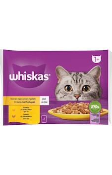 Whiskas Pouch Jöle İçinde Tavuklu Ve Hindili Yetişkin Kedi Konservesi 4x85 Gr
