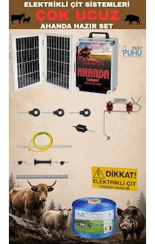 Puhu Ahanda Compact Çit Cihazı Hazır Kurulum Seti 15000 Volt Cihazlı