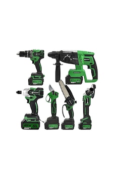 Prohummer Ph348 Yeşil Profesyonel Akülü Süper 6lı Set Makina - 125mm Avuç Taşlama, Sds Plus Kırıcı Delic, Somun Sıkma Sökme, Vidalama Matkap, Budama Testere, Budama Makası Prohummer Ph348 Yeşil Profesyonel Akülü Süper 6lı Set Makina - 125mm Avuç Taşlama, Sds Plus Kırıcı Delic, Somun Sıkma Sökme, Vidalama Matkap, Budama Testere, Budama Makası