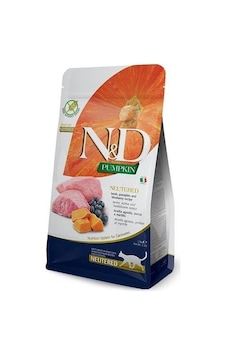 N&D Pumpkin Kuzu Etli Bal Kabaklı ve Yaban Mersinli Tahılsız Kısırlaştırılmış Yetişkin Kedi Maması 1500 G N&D Pumpkin Kuzu Etli Bal Kabaklı ve Yaban Mersinli Tahılsız Kısırlaştırılmış Yetişkin Kedi Maması 1500 G
